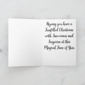 サンタハットと雪だるま付きマーメイドのクリスマスカード カード (内部)