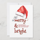 サンタハットと雪メリー片と明るい シーズンカード (正面)