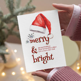 サンタハットと雪メリー片と明るい シーズンカード