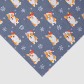 サンタハットと雪片パターンのコーギー 薄葉紙 (詳細)