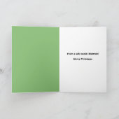 サンタハットと顔マスクのメリークリスマスカメ シーズンカード (内部)