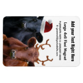 サンタハットと〔雄ジカの〕枝角 マグネット (横)