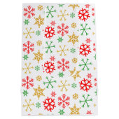 サンタハットにアニメガール水の色のクリスマス ミディアムペーパーバッグ (裏面)