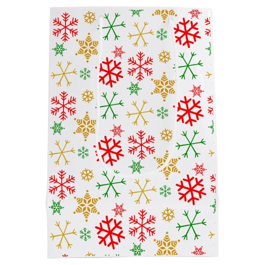 サンタハットにアニメガール水の色のクリスマス ミディアムペーパーバッグ (裏面)