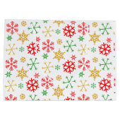 サンタハットにアニメガール水の色のクリスマス ラージペーパーバッグ (裏面)