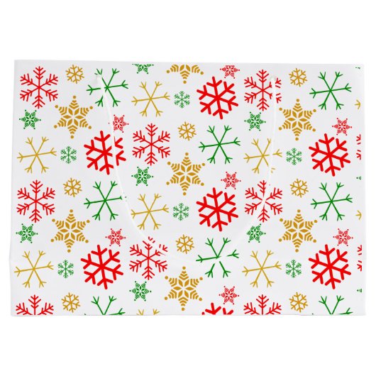 サンタハットにアニメガール水の色のクリスマス ラージペーパーバッグ (裏面)