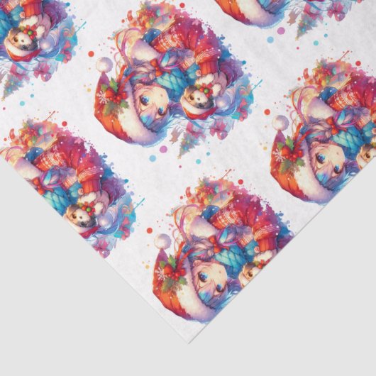 サンタハットにアニメガール水の色のクリスマス 薄葉紙 (詳細)