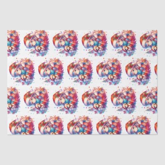 サンタハットにアニメガール水の色のクリスマス 薄葉紙 (正面)