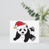 サンタハットにクリスマスのパンダ シーズンポストカード (スタンド正面)