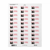 サンタハットにクリスマスの猫 ラベル (フルシート)