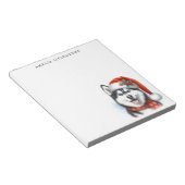 サンタハットにシベリアのハスキーパーソナライズされた ノートパッド (アングル)