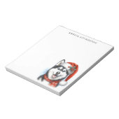 サンタハットにシベリアのハスキーパーソナライズされた ノートパッド (回転)