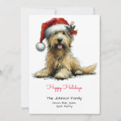 サンタハットにパピーを見たスクラッフィー シーズンカード (正面)