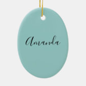 サンタハットにピンクフラミンゴを入れたかわいい セラミックオーナメント (裏面)