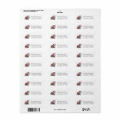 サンタハットにメリークリスマスカメ差出人住所 ラベル (フルシート)