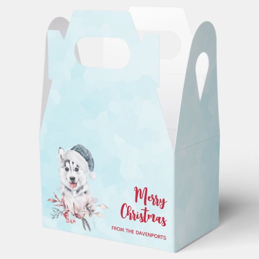 サンタハットに住むクリスマスハスキー犬 フェイバーボックス (オープン)