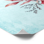 サンタハットに住むクリスマスハスキー犬 ポスター (角)