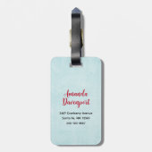 サンタハットに住むクリスマスハスキー犬 ラゲッジタグ (裏面縦)