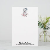 サンタハットに住むクリスマスハスキー犬 便箋 (スタンド正面)