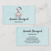 サンタハットに住むクリスマスハスキー犬 名刺 (正面/裏面)