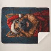 サンタハットに住むドイツ人の羊飼い シェルパブランケット (正面(横))