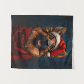 サンタハットに住むドイツ人の羊飼い タペストリー (正面(横))