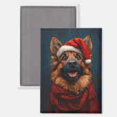 サンタハットに住むドイツ人の羊飼い マグネット (正面/裏面)