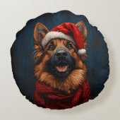 サンタハットに住むドイツ人の羊飼い ラウンドクッション (裏面)