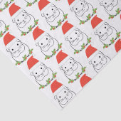 サンタハットに入ったクリスマスギニアブタ 薄葉紙 (詳細)