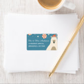 サンタハットに可愛いホッキョクグマカスタムクリスマス ラベル (インサイチュ)