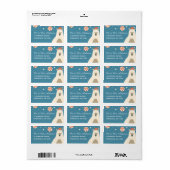 サンタハットに可愛いホッキョクグマカスタムクリスマス ラベル (フルシート)