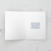 サンタハットに可愛いホッキョクグマクリスマスありがとう カード (内部)