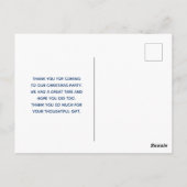 サンタハットに可愛いホッキョクグマクリスマスありがとう ポストカード (裏面)