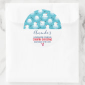 サンタハットに可愛いホッキョクグマChristmas Candle ラウンドシール (バッグ)