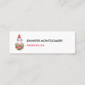 サンタハットに咲く可愛いクリスマスペンギン スキニー名刺 (正面)