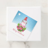 サンタハットに咲く可愛いクリスマスペンギン フェイバータグ (インサイチュ)