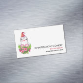 サンタハットに咲く可愛いクリスマスペンギン マグネット名刺 (インサイチュ)