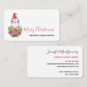 サンタハットに咲く可愛いクリスマスペンギン 名刺 (正面/裏面)