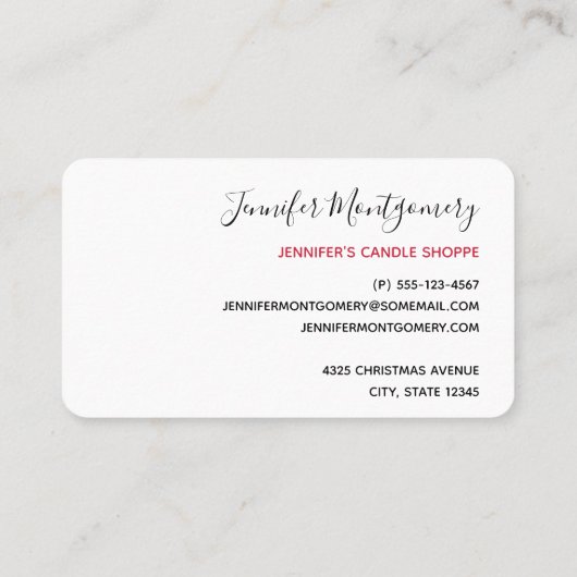 サンタハットに咲く可愛いクリスマスペンギン 名刺 (裏面)