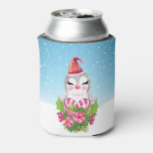 サンタハットに咲く可愛いクリスマスペンギン 缶クーラー (缶裏面)