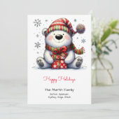 サンタハットに甘いホッキョクグマが幸せ シーズンカード (スタンド正面)