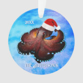 サンタハットに登場するかわいいタコ オーナメント (正面)