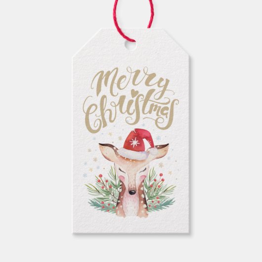 サンタハットに登場するメリークリスマスディアー ギフトタグ (正面)