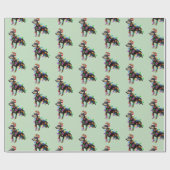 サンタハットに登場するメリークリスマスドバーマンドッグ ラッピングペーパー (フラット)