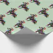 サンタハットに登場するメリークリスマスドバーマンドッグ ラッピングペーパー (角)