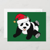 サンタハットに登場する可愛いクリスマスパンダ シーズンポストカード (正面/裏面)