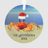 サンタハットに登場する可愛いサンドカニ オーナメント (裏面)