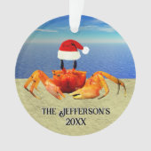 サンタハットに登場する可愛いサンドカニ オーナメント (正面)