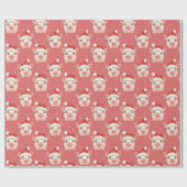 サンタハットに登場する可愛い赤ちゃん豚 ラッピングペーパー (フラット)