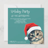 サンタハットに登場する緑の目をしたクリスマスの子猫 (裏面)